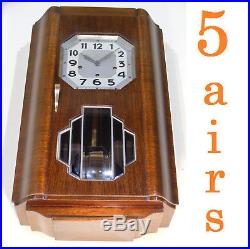 RARE Carillon 5 airs 10 tiges 10 marteaux pendule Angelus Carrez Odo chime clock