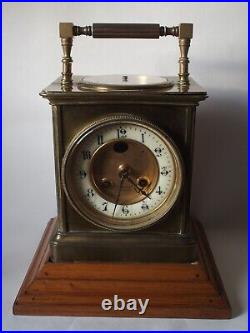 RARE GROSSE HORLOGE type pendule D OFFICIER EN LAITON ET BAROMETRE/japy 1878