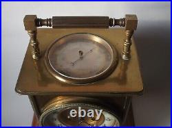 RARE GROSSE HORLOGE type pendule D OFFICIER EN LAITON ET BAROMETRE/japy 1878