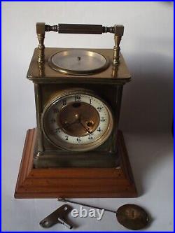 RARE GROSSE HORLOGE type pendule D OFFICIER EN LAITON ET BAROMETRE/japy 1878