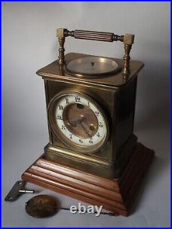 RARE GROSSE HORLOGE type pendule D OFFICIER EN LAITON ET BAROMETRE/japy 1878