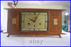 RARE! Horloge pendule carillon ancienne en bois Sarda Besançon meuble 1950/60