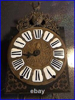 RARE MOUVEMENT DE CONTOISE 18EME TYPE MAYET coq portrait horloge pendule