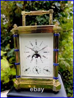 RARE Pendule De Voyage L'ÉPÉE 1839 Bambou Phases De Lune Officier Clock Reiseuhr RARE Pendule De Voyage L'ÉPÉE 1839 Bambou Phases De Lune Officier Clock Reiseuhr