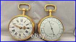 RARE clock X2 Pendule de voyage A SONNERIE L. LEROY + barometre officier RARE clock X2 Pendule de voyage A SONNERIE L. LEROY + barometre officier