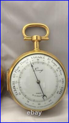 RARE clock X2 Pendule de voyage A SONNERIE L. LEROY + barometre officier RARE clock X2 Pendule de voyage A SONNERIE L. LEROY + barometre officier
