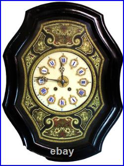 RARE pendule murale Napoléon III marqueterie BOULLE écaille laiton etc RARE pendule murale Napoléon III marqueterie BOULLE écaille laiton etc