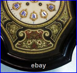RARE pendule murale Napoléon III marqueterie BOULLE écaille laiton etc RARE pendule murale Napoléon III marqueterie BOULLE écaille laiton etc
