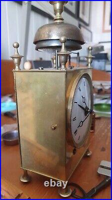 Rare Pendule Capucine Officier Voyage 2 Cloches 3 Marteaux