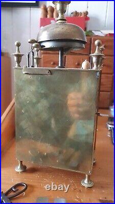 Rare Pendule Capucine Officier Voyage 2 Cloches 3 Marteaux