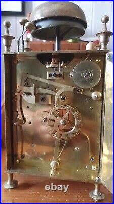 Rare Pendule Capucine Officier Voyage 2 Cloches 3 Marteaux