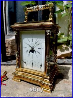Rare Pendule De Voyage La Vallée (L'Epée) Sonnerie Lapis-lazuli Officier Lune