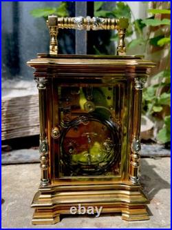 Rare Pendule De Voyage La Vallée (L'Epée) Sonnerie Lapis-lazuli Officier Lune