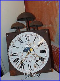 Rare Pendule Horloge Comtoise Avec Phase Lune 19 Eme