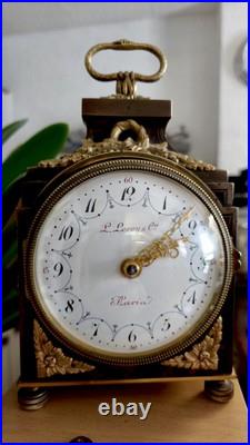 Rare Pendule d'officier De Voyage Hger du Roy L. Leroy Paris À Sonnerie