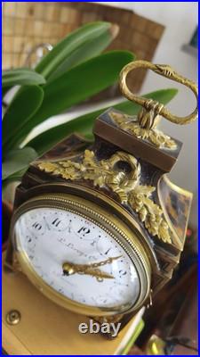 Rare Pendule d'officier De Voyage Hger du Roy L. Leroy Paris À Sonnerie