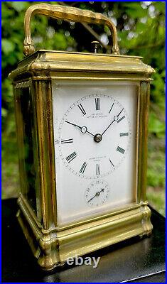Rare Pendule de voyage Charles Oudin officier Sonnerie Quarts Carriage Clock