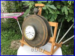 Rare Pendule horloge de Gare industriel en tôle XIXème ou XVIII ème