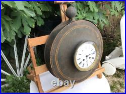 Rare Pendule horloge de Gare industriel en tôle XIXème ou XVIII ème