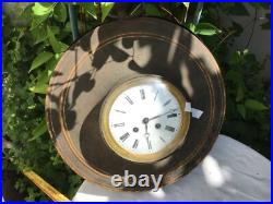 Rare Pendule horloge de Gare industriel en tôle XIXème ou XVIII ème