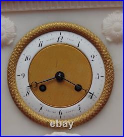 Rare ancienne magnifique pendule portique XVIII EME mouvement a fil fonctionne