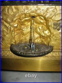 Rare et belle pendule fontaine automate pendule en bronze doré