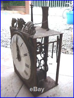 Rare mécanisme mensuel horloge comtoise échappement arrière XIXème siècle