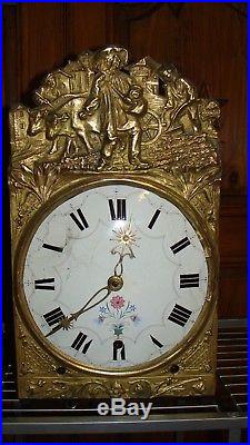 Rare mécanisme horloge comtoise, 3 cloches, UHR, Reloj, orologio