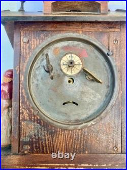 Réveil, pendule automate en terre cuite horloge foret noire