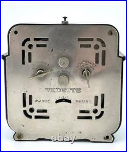 Réveil vedette en bakelite noire, de la marques française Vedette, 1940s