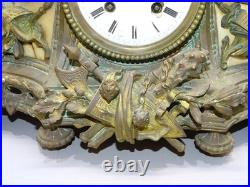 -SUPERBE PENDULE A POSER en BRONZE ALBATRE XIXe un CHEVALIER MOUVEMENT SIMON D