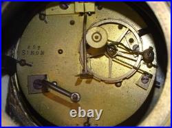 -SUPERBE PENDULE A POSER en BRONZE ALBATRE XIXe un CHEVALIER MOUVEMENT SIMON D