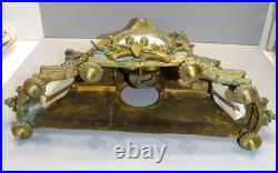 -SUPERBE PENDULE A POSER en BRONZE ALBATRE XIXe un CHEVALIER MOUVEMENT SIMON D