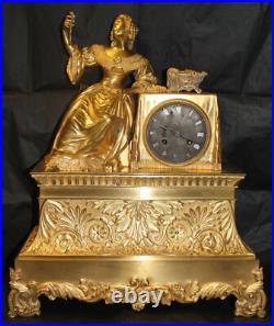 SUPERBE Pendule19ème bronze doré de Honoré PONS fonctionnelle