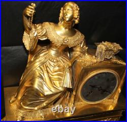 SUPERBE Pendule19ème bronze doré de Honoré PONS fonctionnelle