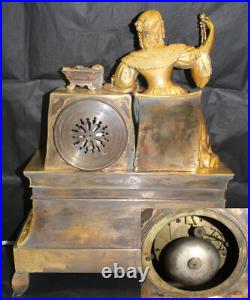 SUPERBE Pendule19ème bronze doré de Honoré PONS fonctionnelle