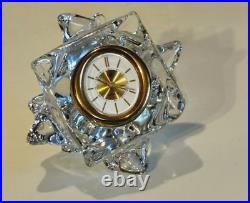 Schneider Paris Horloge de table en cristal Art Deco, montre Suisse Uti 1930