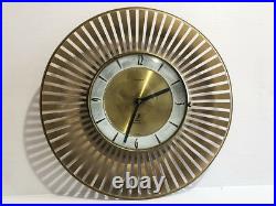 Superbe Horloge pendule JAZ Vintage An 50's 60's 70's Laiton Soleil