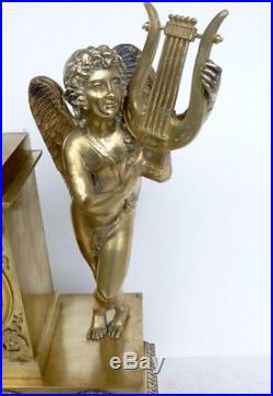 Superbe PENDULE Ancienne Bronze doré Fin XVIIIe Début XIXème Angelot Musicien