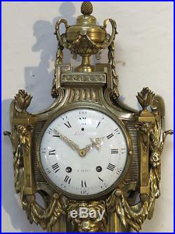 Superbe cartel d'applique LEFEBVRE XVIII siècle antique french clock bronze
