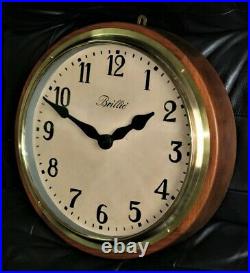 Superbe horloge réceptrice BRILLIE bois laiton 35cm slave clock no ato, lepaute