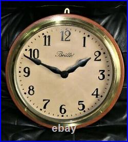 Superbe horloge réceptrice BRILLIE bois laiton 35cm slave clock no ato, lepaute