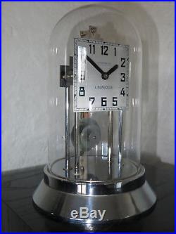 Superbe pendule 800 j Bonvoisin Bulle Clock art déco Chrome (no ato)