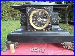 Tres Grande Ancienne Pendule Horloge Clock Marbre Regule Bronze Pendulum Pendolo
