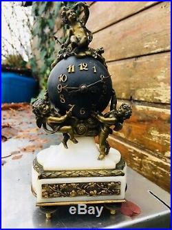 Très Petite Pendule En Bronze Et Marbre Époque Napoléon Ill