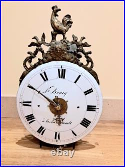 Tres Rare Horloge Pendule échappement chevalier de Béthune comtoise