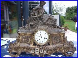Très belle et grande pendule couleur bronze clock pendulum XIX