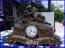 Très belle et grande pendule couleur bronze clock pendulum XIX