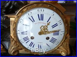 Très grande pendule marbre et bronze milieu XIXe clock uhr reloj