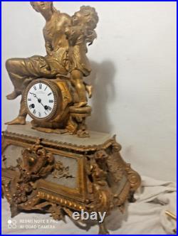 Tres grande pendule regule dore ressorts ok fonctionne sonne